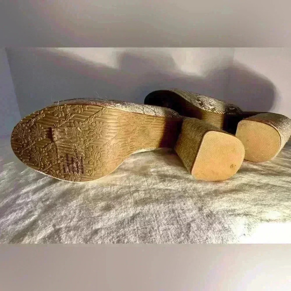 Yellow Box Mules with Espadrille Heel and side detail - Picture 10 of 14